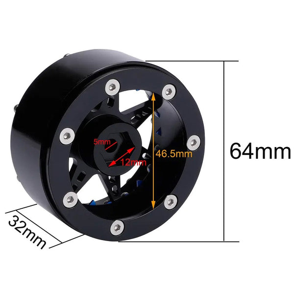 Powerhobby Aluminum 2.2" Beadlock Wheels Blue (4) 1/10 Rock Crawler