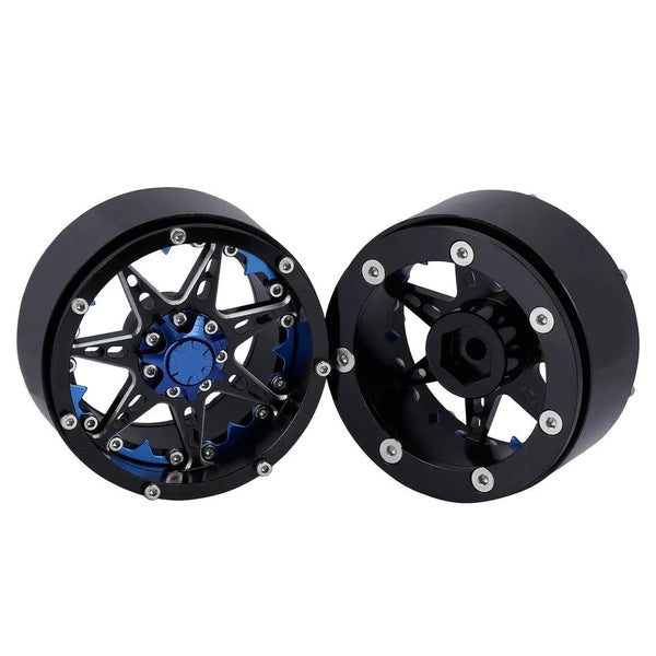 Powerhobby Aluminum 2.2" Beadlock Wheels Blue (4) 1/10 Rock Crawler