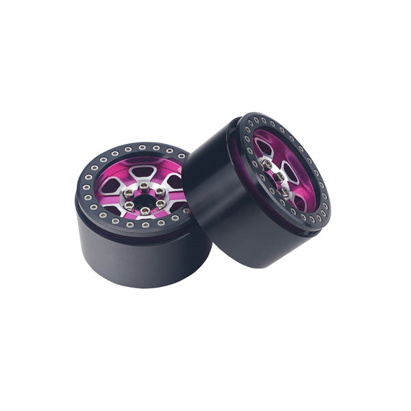 Powerhobby Aluminum 2.2" Beadlock Wheels Pink (4) 1/10 Rock Crawler