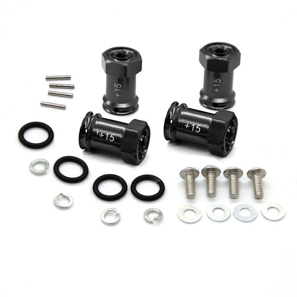 Powerhobby Aluminum Hex Adapters +15mm FOR Traxxas 1/16 E-Revo Slash Rally Summit