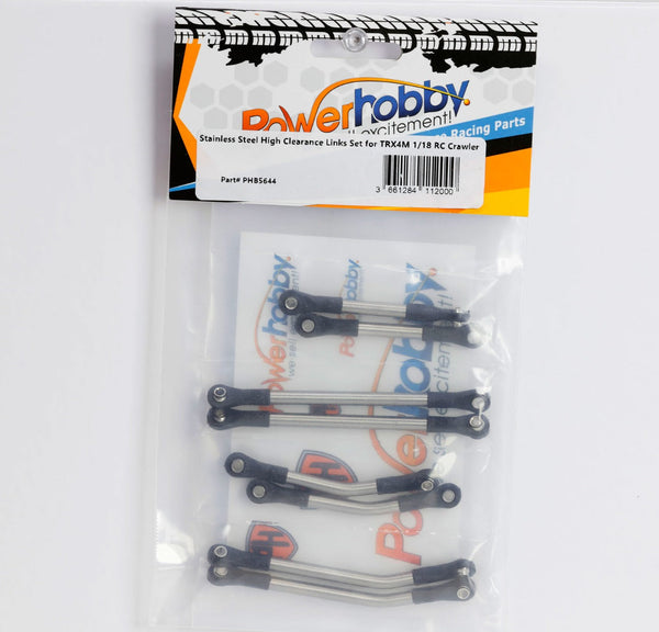 Powerhobby 8PC Stainless Steel High Clearance Links Set FOR Traxxas TRX-4M