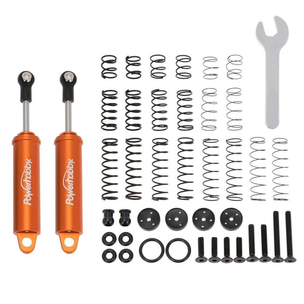 Powerhobby 90mm Promatics Two Stage Internal Spring Shocks (2) Orange