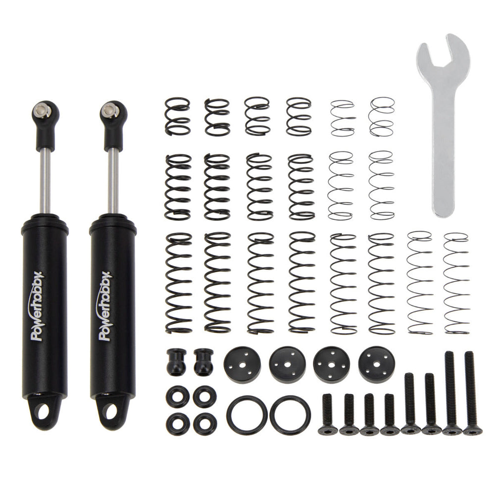 Powerhobby 100mm Promatics Two Stage Internal Spring Shocks (2) Black