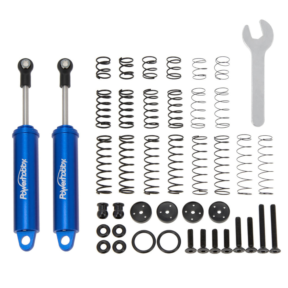 Powerhobby 100mm Promatics Two Stage Internal Spring Shocks (2) Blue