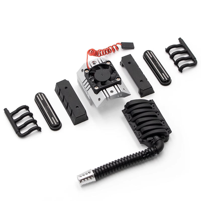 Powerhobby V8 Engine Motor Heatsinks & Cooling Fan FOR TRX-4 / SCX10