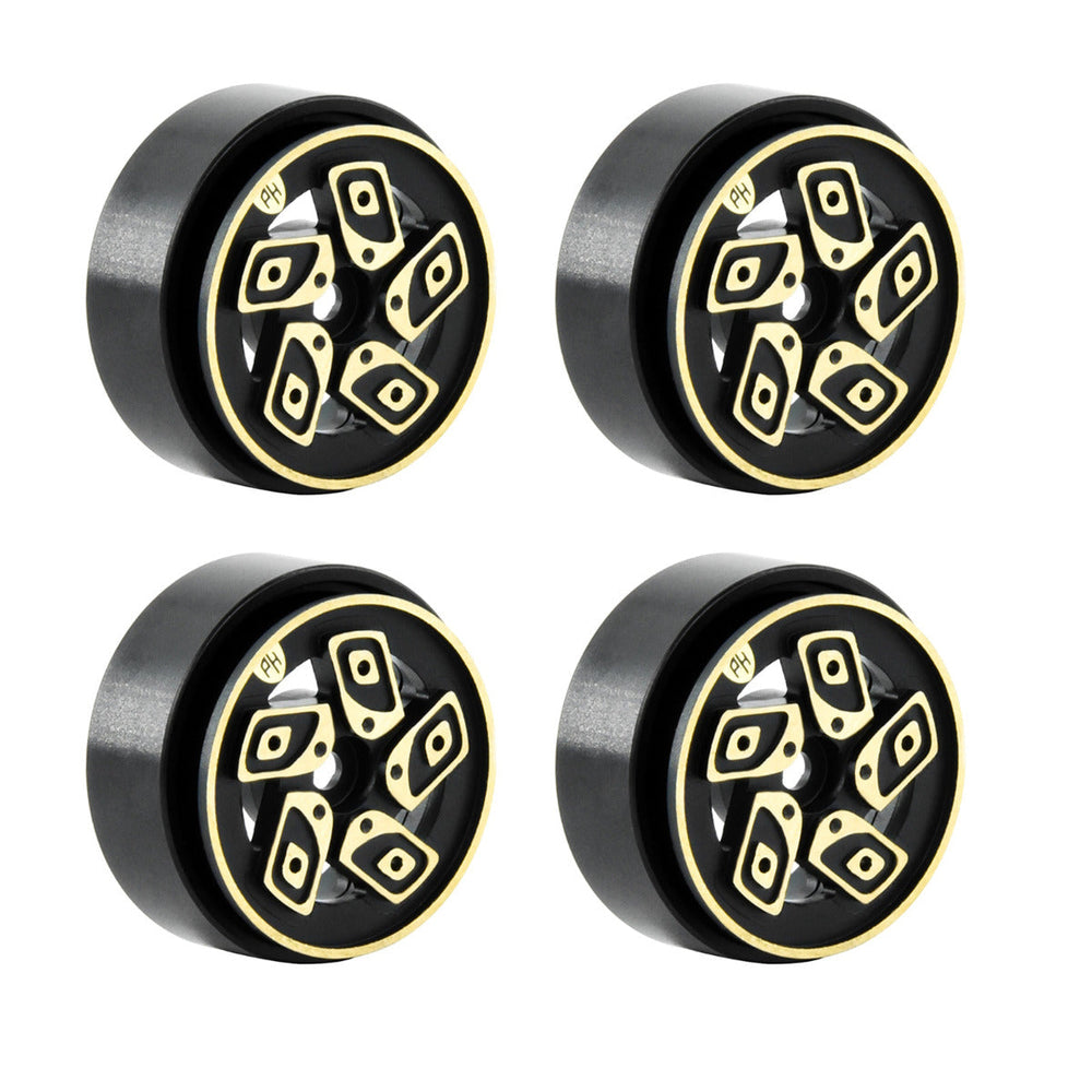Powerhobby 1.0" Z8 Brass Beadlock Crawler Wheels 1/24 Axial SCX24 Jeep Bronco