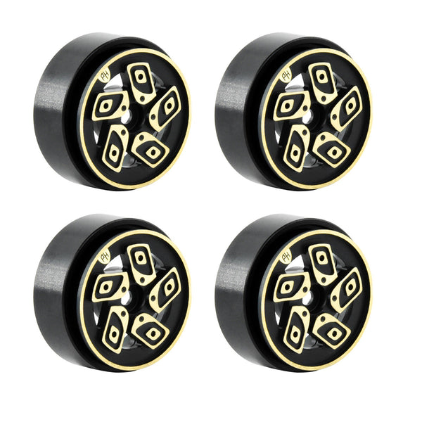 Powerhobby 1.0" Z8 Brass Beadlock Crawler Wheels 1/24 Axial SCX24 Jeep Bronco