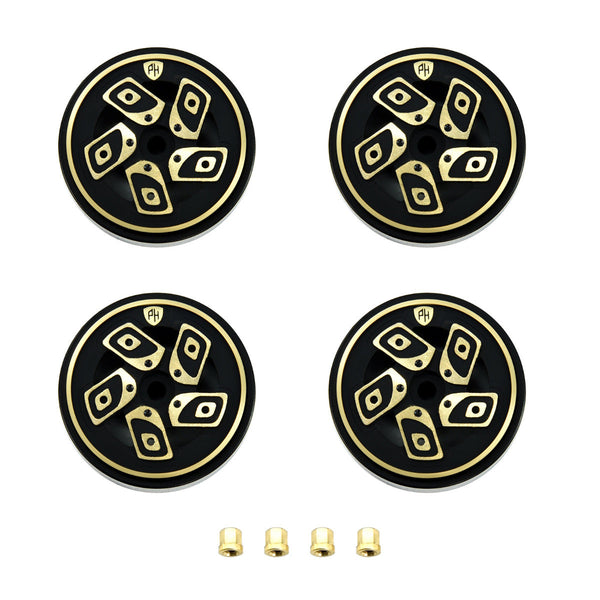 Powerhobby 1.0" Z8 Brass Beadlock Crawler Wheels 1/24 Axial SCX24 Jeep Bronco
