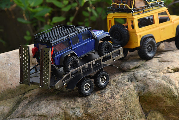 Powerhobby 1/18 / 1/16 Metal Trailer w Lights Silver FOR Traxxas TRX-4M