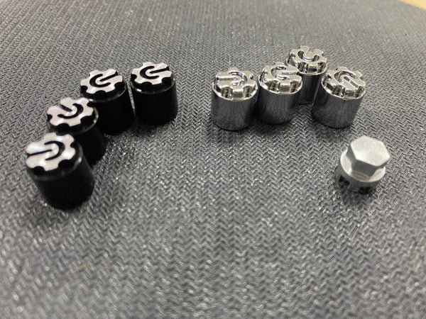 Powerhobby 1/10 Scale Rock Crawler M4 Locking Hubs w Tool Black (4)