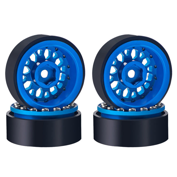 Powerhobby Aluminum Beadlock 1.0" Wheels 1/24 Axial SCX24 Jeep C10 4pc Blue