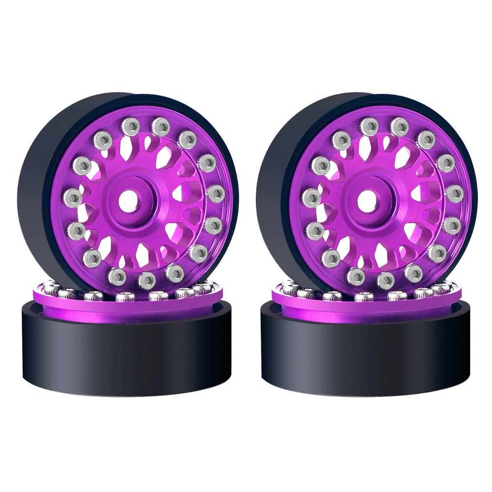 Powerhobby 1.0 Aluminum Beadlock Crawler Wheels for 1/24 scale Purple