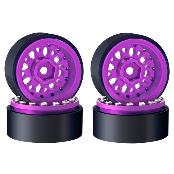 Powerhobby 1.0 Aluminum Beadlock Crawler Wheels for 1/24 scale Purple