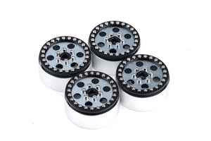 Powerhobby B5 Aluminum 1.9 Beadlock Wheels Super Positive Offset Grey (4) Rock Crawler
