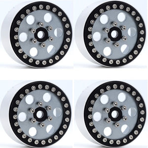 Powerhobby B5 Aluminum 1.9 Beadlock Wheels Super Positive Offset Grey (4) Rock Crawler