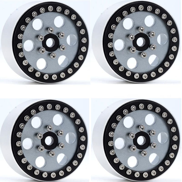 Powerhobby B5 Aluminum 1.9 Beadlock Wheels Super Positive Offset Grey (4) Rock Crawler