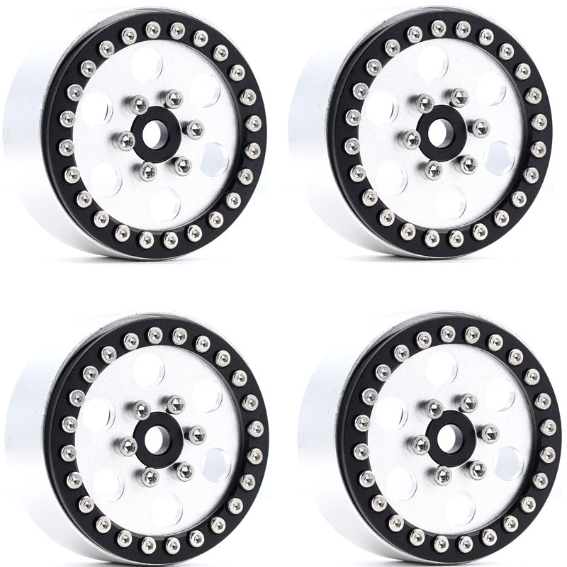 Powerhobby B5 Aluminum 1.9 Beadlock Wheels Super Positive Offset Silver (4) 1/10