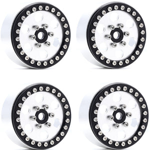 Powerhobby B5 Aluminum 1.9 Beadlock Wheels Super Positive Offset Silver (4) 1/10