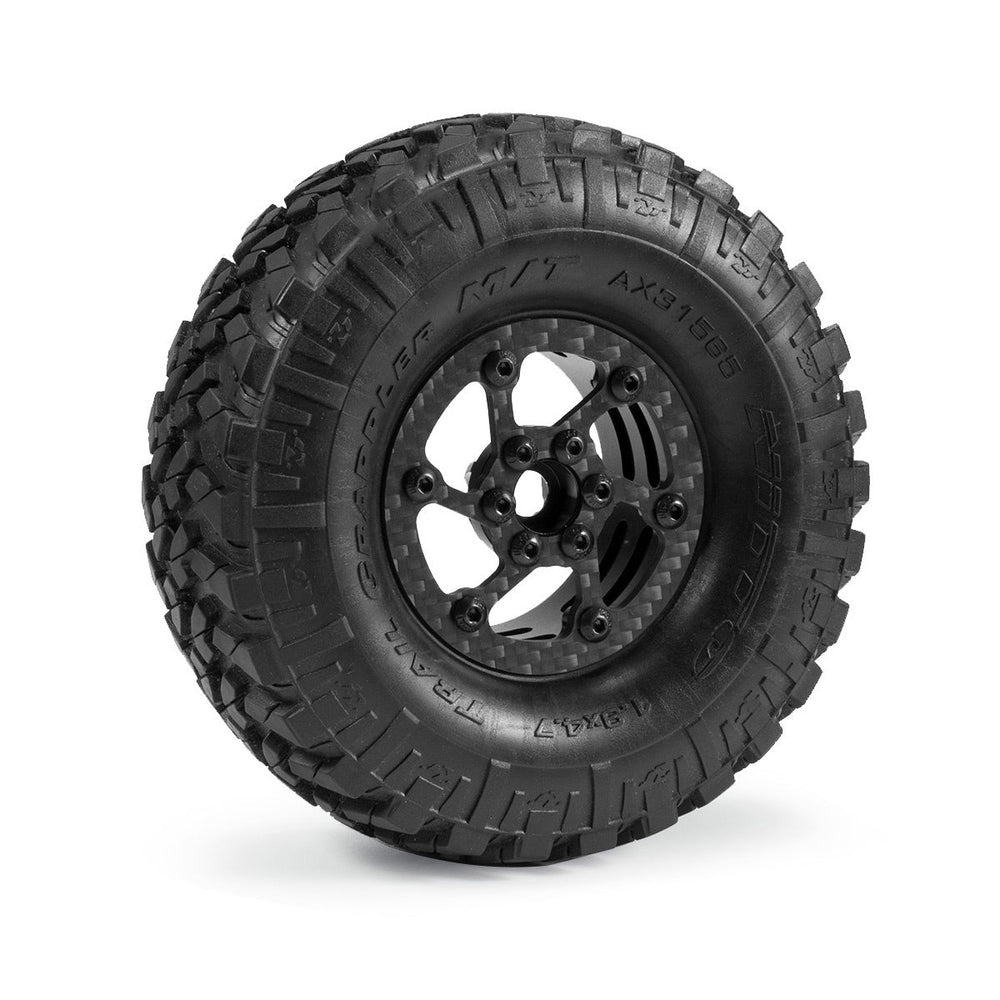 Powerhobby 1.9" Carbon Fiber Lightweight Beadlock Wheels A 1/10 Rock Crawler