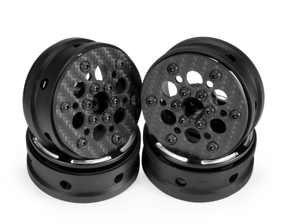 Powerhobby 1.9" Carbon Fiber Lightweight Beadlock Wheels C 1/10 Rock Crawler