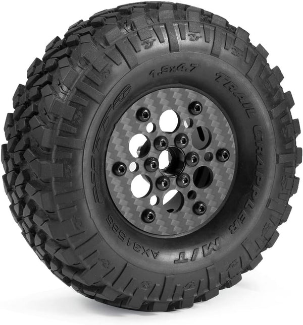 Powerhobby 1.9" Carbon Fiber Lightweight Beadlock Wheels C 1/10 Rock Crawler