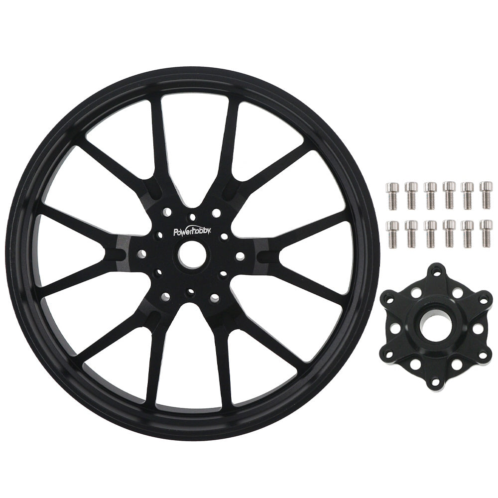 Powerhobby 7075 Aluminum Front Wheels w Hub Black Losi Promoto MX