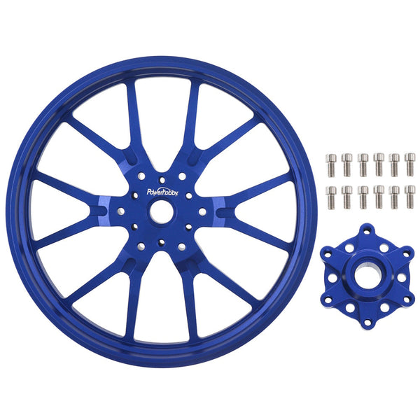 Powerhobby 7075 Aluminum Front Wheels w Hub Blue Losi Promoto MX