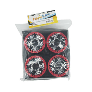 Powerhobby Aluminum 2.2" Beadlock Wheels Red (4) 1/10 Rock Crawler