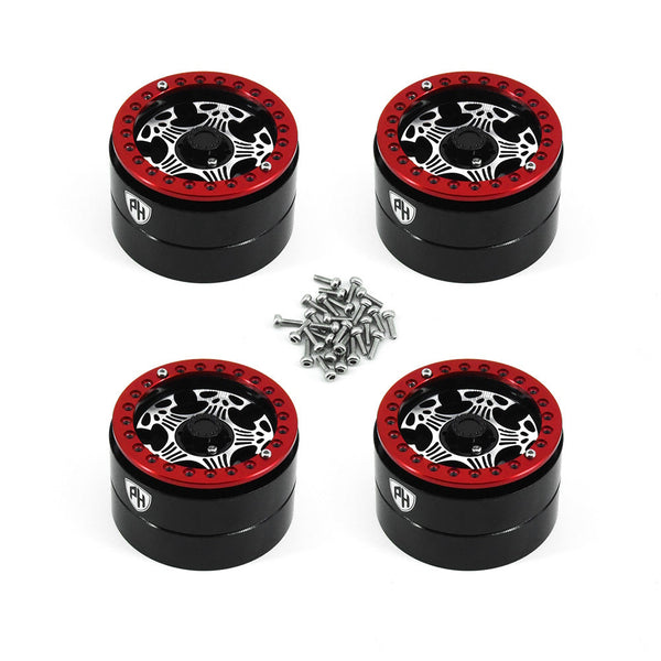 Powerhobby Aluminum 2.2" Beadlock Wheels Red (4) 1/10 Rock Crawler