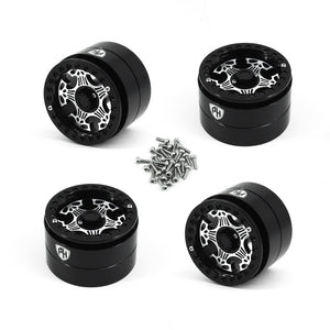 Powerhobby Aluminum 2.2" Beadlock Wheels Black (4) 1/10 Rock Crawler