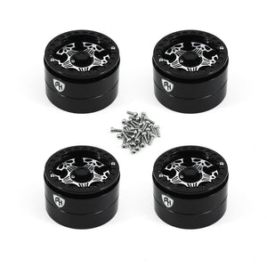 Powerhobby Aluminum 2.2" Beadlock Wheels Black (4) 1/10 Rock Crawler