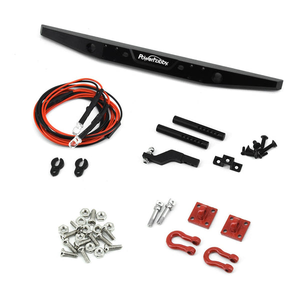 Powerhobby Aluminum Rear Bumper w LED Lights Axial SCX10 90046