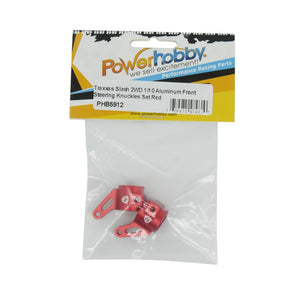 Powerhobby Aluminum Front Knuckles Red FOR Traxxas Slash Rustler Bandit Stampede