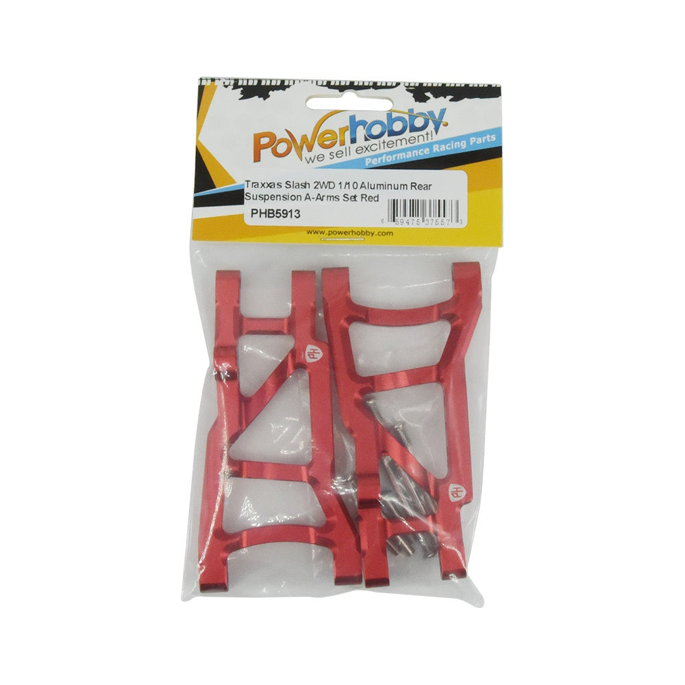 Powerhobby Aluminum Rear Suspension A-Arms Red FOR Traxxas Slash 2WD