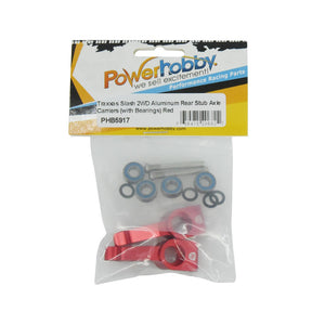 Powerhobby Aluminum Oversized Rear Hub Carriers Red FOR Traxxas Stampede Rustler Bandit Slash