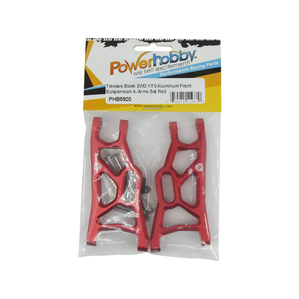 Powerhobby Aluminum Front Suspension A-Arms Red FOR Traxxas Slash 2WD