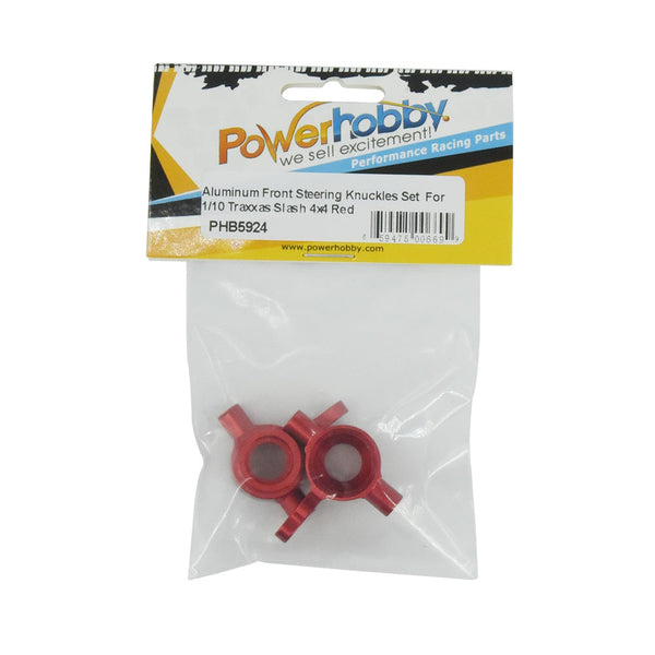 Powerhobby Aluminum Front Steering Knuckles Red FOR Traxxas Slash 4WD / 4X4