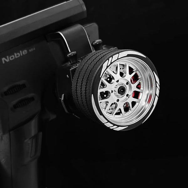 Powerhobby Aluminum RC Hnad Steering  Wheel w Brake Disk Silver Flysky NB4