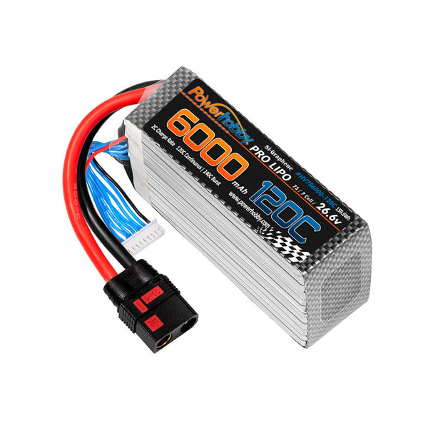 Powerhobby 6s 22.8V 6000mah 120c GRAPHENE + HV Lipo Battery w QS8 Plug