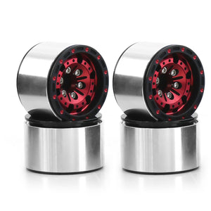 Powerhobby 1.0" Beadlock Wheels Red (4) 1/24 Rock Crawler