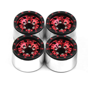 Powerhobby 1.0" Beadlock Wheels Red (4) 1/24 Rock Crawler