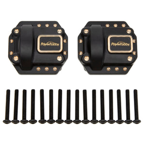 Powerhobby Brass Front / Rear Axle Differential Covers Axial SCX10 II / Plastic Axles