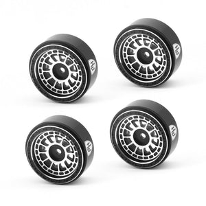 Powerhobby 1.0" Aluminum Wheels Black / Silver (4) 1/24 Rock Crawler