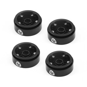 Powerhobby 1.0" Aluminum Wheels Black / Silver (4) 1/24 Rock Crawler