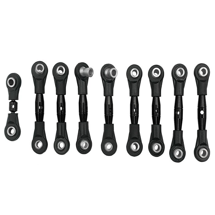 Powerhobby Aluminum Tie Rod & Steering Link Set Black FOR Traxxas 4-Tec 2.0