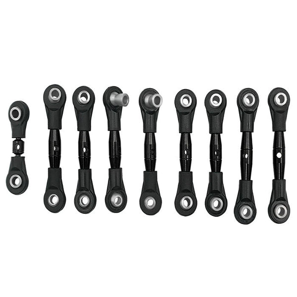 Powerhobby Aluminum Tie Rod & Steering Link Set Black FOR Traxxas 4-Tec 2.0