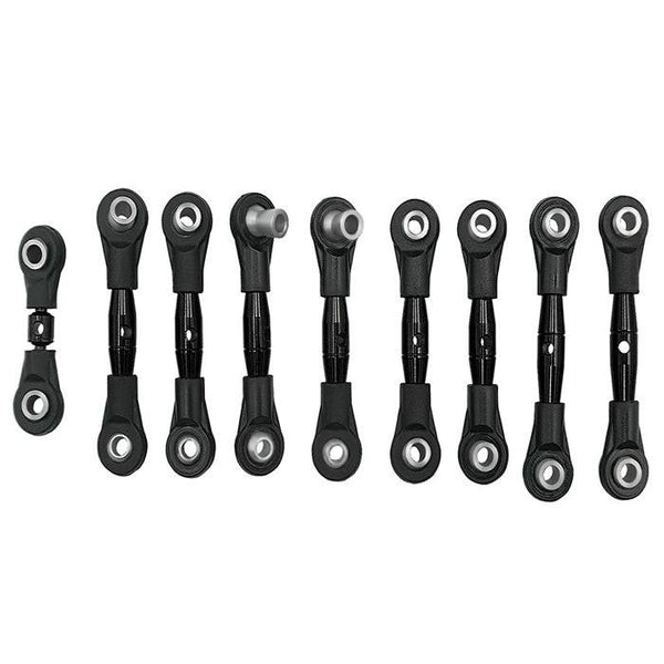 Powerhobby Aluminum Tie Rod & Steering Link Set Black FOR Traxxas 4-Tec 2.0