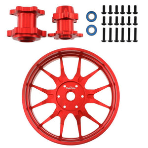 Powerhobby 7075 Aluminum Rear Wheel w Hubs Red Losi Promoto MX — Promoto-MX Parts