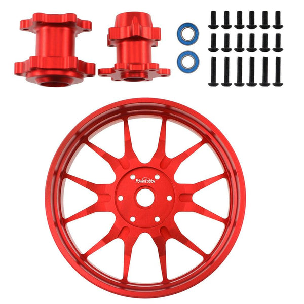 Powerhobby 7075 Aluminum Rear Wheel w Hubs Red Losi Promoto MX — Promoto-MX Parts