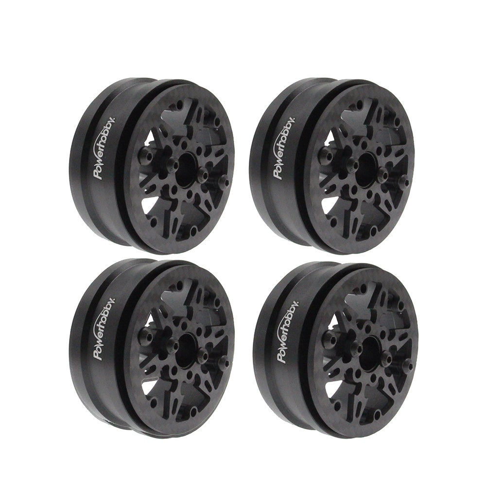 Powerhobby 1.9" Carbon Fiber Lightweight Beadlock Wheels E 1/10 Rock Crawler